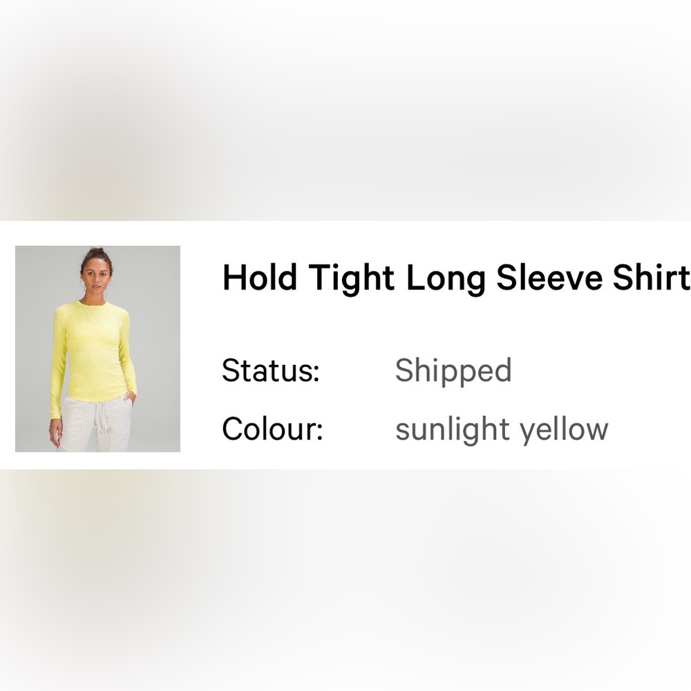 NWT Sunlight yellow hold tight long sleeve shirt.